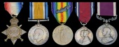Five: Warrant Officer Class 2 A. Downer, Hampshire Regiment

1914-15 Star (6920 C.Q.M. Sjt., Hamps. R.); British...