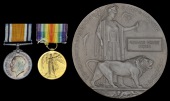 Pair: Private E. H. Bicker, 1/4th Battalion Hampshire Regiment, killed in action, Mesopotamia, 24 February...