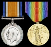 Pair: Private J. Watts, 14th Battalion Hampshire Regiment

British War and Victory Medals (21377 Pte., Hamps. R.)...