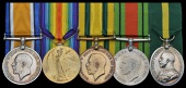 Five: Company Quartermaster Serjeant E. D. Welch, Hampshire Regiment

British War and Victory Medals (305013 C....
