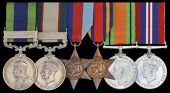 Six: Private G. Wiltshire, Hampshire Regiment

India General Service 1908-35, 1 clasp, North West Frontier 1935...