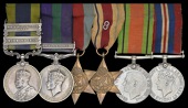 Six: Private R. Lane, The Queen’s Regiment, late Hampshire Regiment

India General Service 1908-35, 2 clasps,...