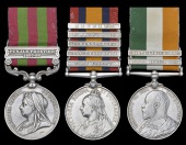 Three: Private W. J. Draper, 7th, late 4th Dragoon Guards

India General Service 1895-1902, 1 clasp, Punjab...