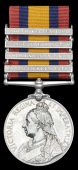 Queen’s South Africa 1899-1902, 4 clasps, Orange Free State, Laing’s Nek, Belfast, South Africa 1901 (3411 Pte....