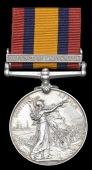 Queen’s South Africa 1899-1902, 1 clasp, Defence of Ladysmith (3953 Pte. R. C. Prewett, 19/Hrs.) edge bruise, good...