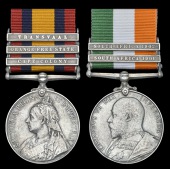 Pair: Private E. M. Burrows, South Wales Borderers

Queen’s South Africa 1899-1902, 3 clasps, Cape Colony,...