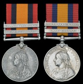 Queen’s South Africa 1899-1902 (2), 2 clasps, Cape Colony, Orange Free State (5704 Pte. J. Brooks, L.N. Lanc....