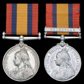 Queen’s South Africa 1899-1902 (2) no clasp (8221 Pte. J. A. McLean, 1 High. Lt. Infy.) jeweller’s marks (?) on...