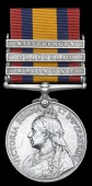 Queen’s South Africa 1899-1902, 3 clasps, Belmont, Transvaal, Wittebergen (5667 Pte. E. Shine, Munster Fus.) edge...