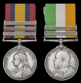 Pair: Gunner D. Morgan, Pom Pom Section, Royal Artillery

Queen’s South Africa 1899-1902, 3 clasps, Orange Free...