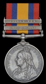 Queen’s South Africa 1899-1902, 2 clasps, Cape Colony, Laing’s Nek (30040 Gnr. W. Stanfield, 6th W.D. R.G.A.)...