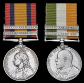 Pair: Corporal W. B. Barfield, Army Pay Corps

Queen’s South Africa 1899-1902, 2 clasps, Cape Colony, Orange...