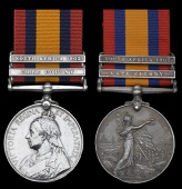 Queen’s South Africa 1899-1902 (2), 2 clasps, Cape Colony, South Africa 1902 (44424 Shg-Sth. J. Hanna, 175th Coy....