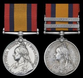 Queen’s South Africa 1899-1902 (2), no clasp (238 Pte. H. Fielding, Pt. Elizabeth T.G.); another, 2 clasps, Cape...