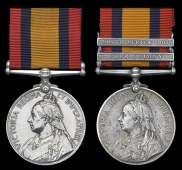 Queen’s South Africa 1899-1902 (2), no clasp (238 Pte. H. Fielding, Pt. Elizabeth T.G.); another, 2 clasps, Cape...