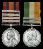 Pair: Serjeant F. J. Bulsch, Canadian Scouts, late Robert’s Horse

Queen’s South Africa 1899-1902, 4 clasps,...