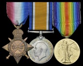 Three: Lieutenant H. M. Legge, Royal Fusiliers, who was killed in action at Zonnebeke on 5 May 1915

1914-15 Star...