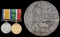 Pair: Second Engineer Reginald Huntley, Mercantile Marine, who was killed in action on 21 June 1918 when the S.S....