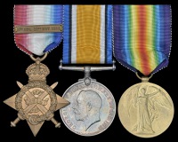 Three: Lieutenant J. T. P. Roberts, Irish Guards

1914 Star, with clasp (2-Lieut., I. Gds.); British War and...