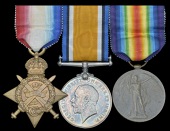 Three: Captain Leslie Richardson, Royal Army Service Corps, who earned his 1914 Star as a Civilian Motor...