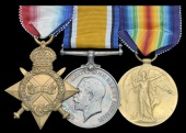 Three: Canteen Manager H. Woodcock

1914-15 Star (H. Woodcock, Ctn. Mgr.); British War and Victory Medals (Ctn....