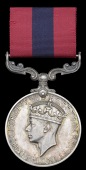 Distinguished Conduct Medal, G.VI.R., unnamed as issued to foreign recipients, original riband and investiture pin,...