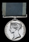 Royal Navy L.S. & G.C., V.R., wide suspension (T. Martin, Qr. Mr. H.M.S. Indus 23 Yrs.) attempted erasure of naming...