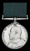 Volunteer Force Long Service, E.VII.R. (6280 Gnr. H. S. French, 1/Sussex R.G.A.V.) impressed naming, nearly...