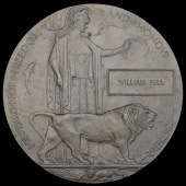 Memorial Plaque 1914-18 (3) (William Hill; Joseph Robinson; James Robert Patterson) second pierced at 12 o’clock;...