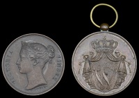 Candahar Medal 1842, bronze specimen, unnamed, unmounted; Netherlands, Long Service Medal, 37mm., bronze, good very...