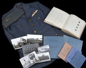 the original R.A.F. flying log books appertaining to Flight Lieutenant H. G. Perry, who won a “Green...