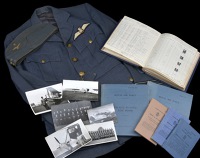the original R.A.F. flying log books appertaining to Flight Lieutenant H. G. Perry, who won a “Green...