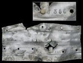 Douglas Bader interest: a buckled fragment of aluminium, approx. 180 x 90mm., stamped, ‘8350’, recovered from...