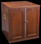 Collector’s Cabinet, 310 x 293 x 313mm., wooden cabinet with nine undivided drawers, eight with a depth of 20mm.,...