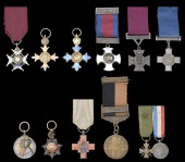 British miniature dress medals: Order of the Bath, Military Division, silver-gilt and enamel, ring suspension; Order...