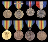 Belgium, Victory Medal 1918, official type; France, Victory Medal 1918, gilt re-issue; Greece, Victory Medal 1918,...