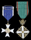 Brazil, Republic, Order of the Rio Branco, 4th Class breast badge, silver-gilt and enamel, rosette on ribbon, with...