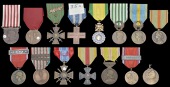France, Third Republic, Medaille Militare, enamelled; Croix de Guerre (2) 1914-1916, bronze palm and star on ribbon;...