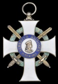 Germany, Saxony, Order of Albert, 2nd type, Knight’s 1st Class breast badge with swords, silver-gilt and enamel,...