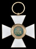 Luxembourg, Order of the Oak Crown, Knight’s breast badge, 35 x 35mm., gold and enamel, in red leather case...
