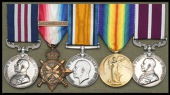 A Great War M.M. group of four awarded to Private G. Constable, Royal Army Medical Corps; awarded a M.S.M. for his...