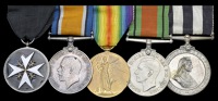 An Order of St. John Group of five awarded to Lieutenant D. C. Rennie, Royal Army Medical Corps, Special...