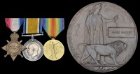 Three: Private J. Hadley, Royal Army Medical Corps, who died on 14 May 1916

1914-15 Star (1822 Pte., R.A.M.C.);...