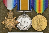 Three: Serjeant W. Trigger, Royal Army Medical Corps
1914 Star (33376 Pte., R.A.M.C.); British War and Victory...