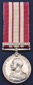 The N.G.S. medal awarded to Surgeon William Mellis Mearns, R.N., who was killed in action when H.M.S. Formidable was...
