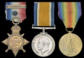 Three: Private N. Leonard, 1st Battalion Scottish Rifles - a prisoner-of-war

1914 Star, with copy clasp (8974...