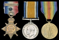 Three: Private N. Leonard, 1st Battalion Scottish Rifles - a prisoner-of-war

1914 Star, with copy clasp (8974...