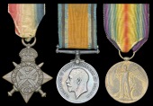 Three: Serjeant A. P. Collins, 2nd Battalion East Lancashire Regiment

1914 Star (9674 L. Cpl., 2/E. Lan. R.);...