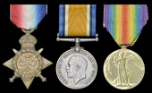 Three: Private H. Smith, 1st Battalion East Surrey Regiment

1914 Star (L-9164 Pte., 1/E. Surr. R.); British War...