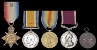 Four: Serjeant W. Marchant, 2nd Battalion South Lancashire Regiment

1914 Star (7963 Sjt., 2/S. Lan. R.) rosette...